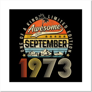 Awesome Since September 1973 Vintage 50th Birthday Posters and Art